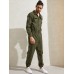 Mens Zipper Up Lapel Collar Leisure Jumpsuit