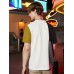 Mens Beers Print Color Block Patchwork Knit Short Sleeve T  Shirts