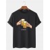 Mens Beers Cheers Graphic Crew Neck Cotton Short Sleeve T  Shirts