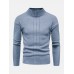 Mens Solid Color Mock Neck Long Sleeve Simple Warm Sweaters