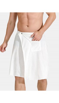 Mens Solid Color Bathtub Skirt Soft Comfortable Absorbent Beach Towel