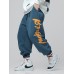 Mens Letter Graphics Pocket Drawstring Jogger Pants