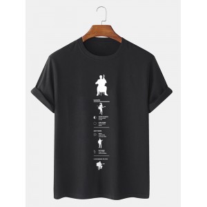 Mens Figure Music Performance Print Short Sleeve Cotton T  Shirts