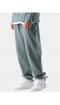 Men Wide Leg Pocket Drawstring Casual Pants Jogger Trousers