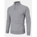 Mens Solid Color High Neck Knitted Warm Long Sleeve Sweaters