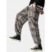 Mens Corduroy Ethnic Style Print Drawstring Casual Pants