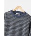 Mens Stripe Round Neck Warm Vintage Knitted Sweaters