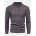 Mens Solid Color Mock Neck Long Sleeve Simple Warm Sweaters