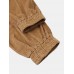 Mens Corduroy Seam Detail Solid Color Drawstring Elastic Cuffed Pants