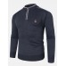 Mens Applique Half Zipped Front Pullover Knitted Sweaters