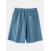 Mens Casual 100  Cotton Breathable Pockets Drawstring Fit Comfy Shorts