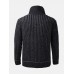 Mens Graphics Knitted Texture High Neck Warm Pullover Sweaters